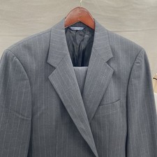 Brooks Brothers Stretch Mens Gray Pinstripe 2 Piece Suit Sz 44R 34x31 - Vintage
