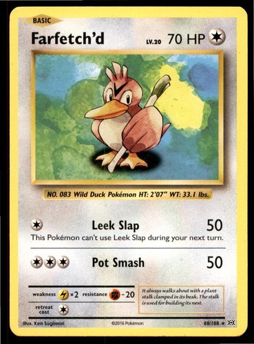 Farfetch'd 68/108 Rare Evolutions Pokemon Lightly Played