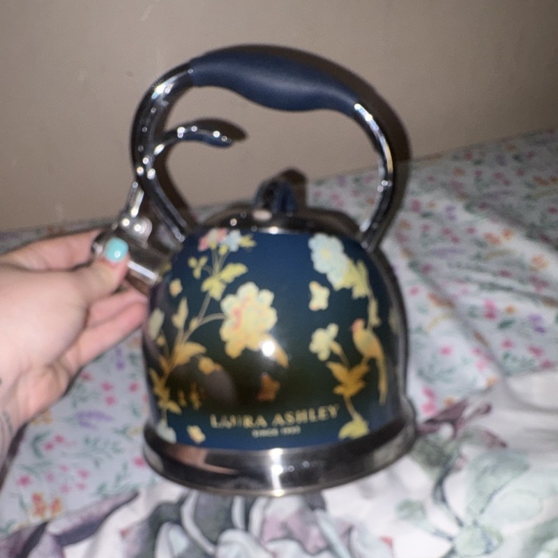 Laura Ashley Since 1953 Tea Kettle Stove Top Has A Little Browning