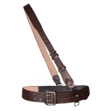 Sam Browne Belt With Crossover Shoulder Strap Genuine Leather British Military