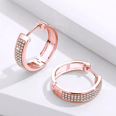 Ohrringe 0,4 kt Rundschliff Laborgefertigt Diamant Testpass VVS1/D/Ausgezeichnet 14 K Gold