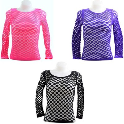 Poizen Industries Damen Netz Oberteil Net Top Longsleeve Gothic Farbauswahl