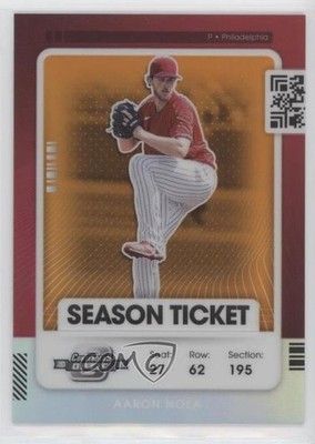 2021 Panini Contenders Season Ticket Optic Orange Prizm 18/49 Aaron Nola 04o2