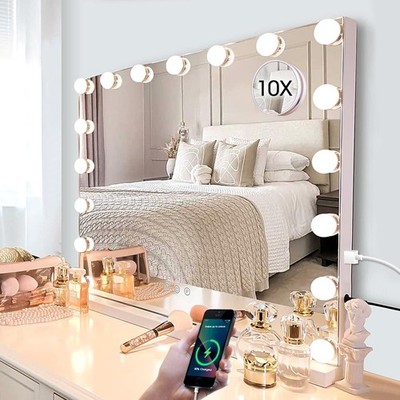 Kottova Vanity Mirror with Lights, 24.4x21.2 Lighted Makeup Mirror with 3 Dim...