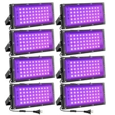 50W Waterproof LED Black Lights - UV Spotlight for Glow Parties, Halloween Decor