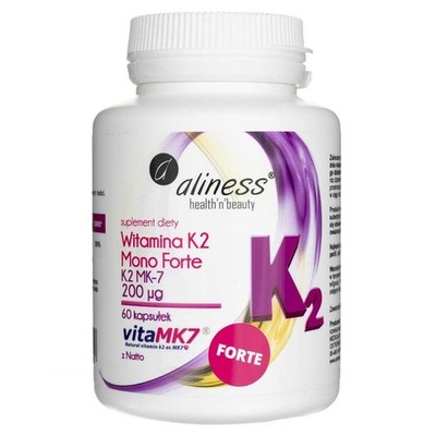 Aliness Vitamin K2 MK-7 MK7 200 mcg Natto-Extrakt vegan 60 Kapseln
