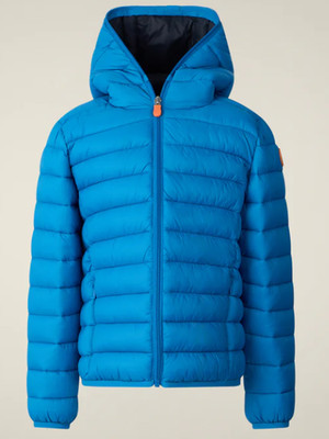 NWT Boys SAVE THE DUCK Dony Blue Berry Hooded Puffer Jacket Coat Size 12