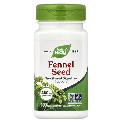 Nature's Way, Fenchelsamen, 480 mg, 100 vegane Kapseln