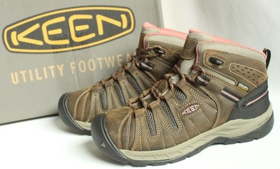 KEEN Utility Womens 9.5M Flint II Mid WP Soft Toe Boots Cascade Brown 1025246M