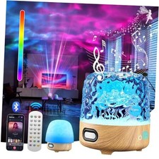 Luminorthe Cube Lamp, Northern Lights Projector, Rechargeable Ocean Wave