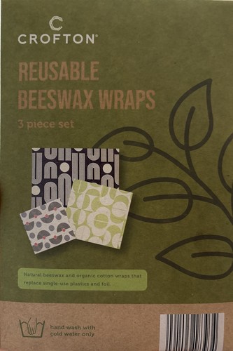 3 Stück Natürliches Bienenwachs Lebensmittel Verpackung Wiederverwendbar Bio Baumwolle Gemüse Mod Motiv Set - Bild 3 von 4