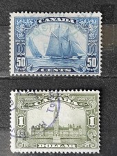 1928/29 Canada 2 timbres n° 138 et 139 oblitérés photos contractuelles