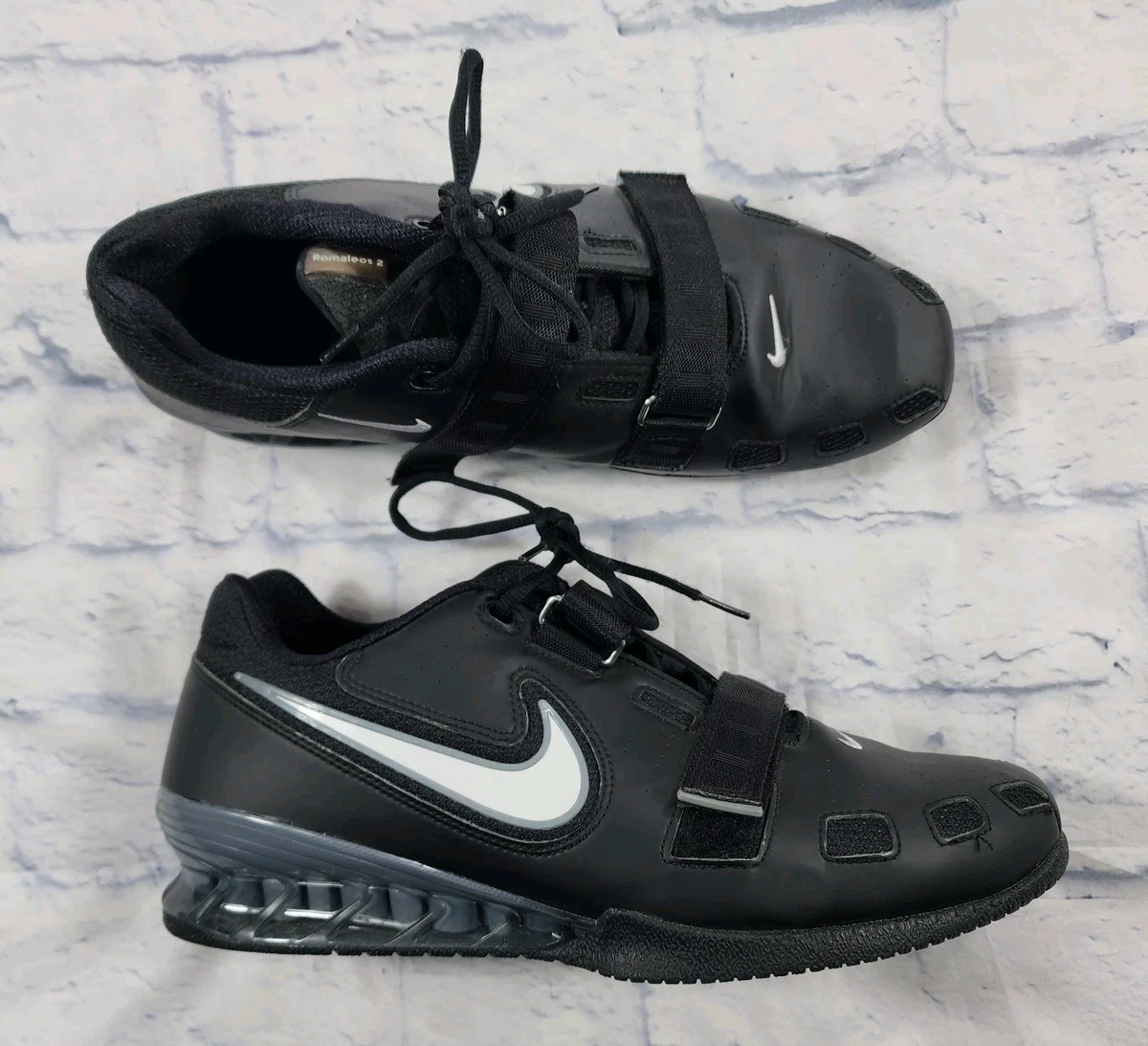 Nike Romaleos 2 Weightlifting Shoes MENS SIZE 14 Black White 476927-010 Nike Mens Romaleos 2 476927-010 Black Leather Weightlifting  main image 4