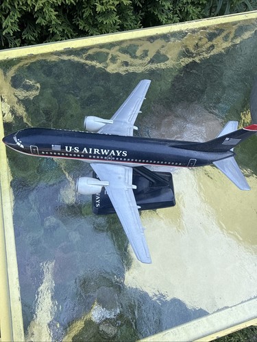 US Airways Model Airplane with Stand by Wooster Snap Together 1989