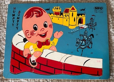 Vintage Humpty Dumpty Colorful Wooden Puzzle Ages 3 to 7 Sifo 14 Pieces 