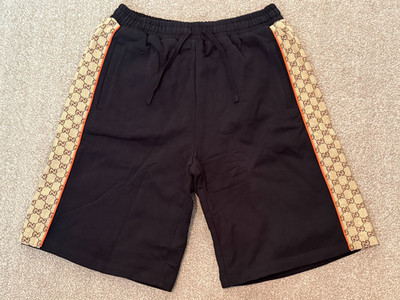 Gucci Cotton Jersey Shorts with GG Inserts black sz L