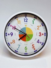 Learning Wall Clock For Kids Playroom Home School 12" White - No Tick