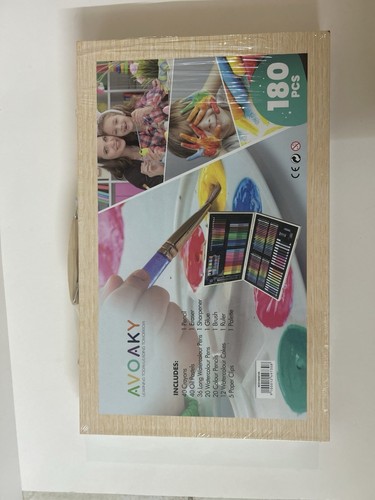 Profi Farben, Kunst Set 180 Teile, faltbare Holzkiste Malen Mädchen/Jungen - Bild 3 von 5