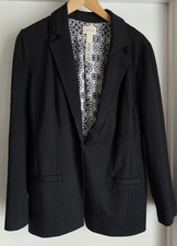 Chico's Women's Blazer Size 1 Black Long Sleeve Rayon Blend Classic Jacket