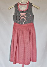 DRESS VINTAGE AUTHENTIC ROSE DIRNDL TRACHTEN OKTOBERFEST TYROL GIRL US 6 EU 116