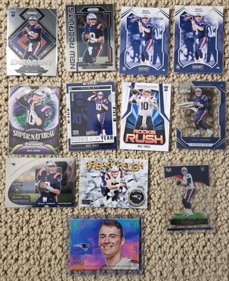 Mac Jones Lot Of 12 Cards Rookie Case Hit Prestige Portraits, 10 Rookies +Insert