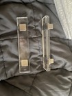 Clear Acrylic Modern Cabinet Bar Pulls Satin Silver Mounts 7 pcs  — photo 3
