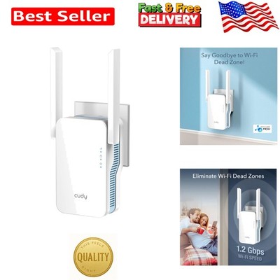 AC1200 WiFi Extender, 1.2Gbps Home Signal Booster, Dual Band 5GHz/2.4GHz, Cov...