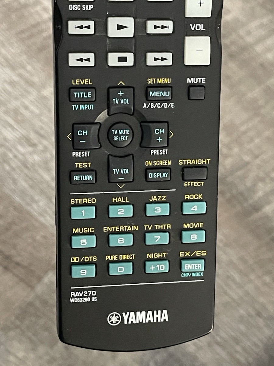 YAMAHA RAV270 WC63290 US リモコン(2710) Yamaha OEM RAV270 WC63290 US Original Remote Control cleaned