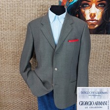 Giorgio Armani Le Collezioni Men's 40R Wool Sport Coat Gray Black Khaki 3-Button