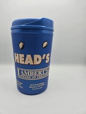 Lamberts Cafe Heads Up 32 Oz Travel Mug Cup Home Of The Thrown Rolls Blue