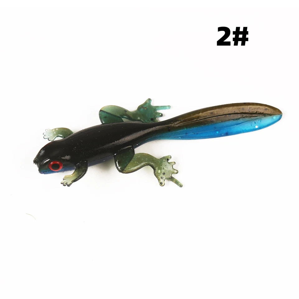 10 PIEZAS Señuelos de plástico blando para detener el agua Señuelos de pesca renacuajo criatura lagarto cebo rana Foto 3 de 4