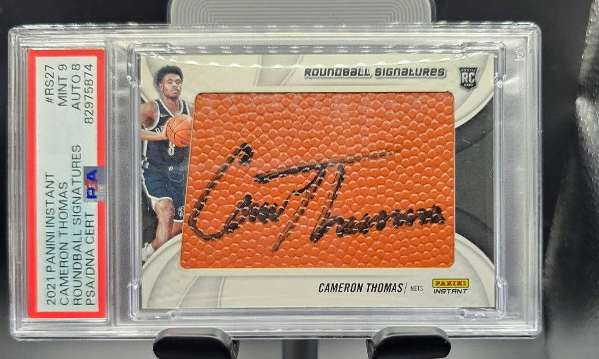 Cameron Thomas 2021 Panini Instant /5 (RC) Roundball Signatures #RS27 PSA 9 Mint