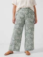 Oneill Green Palm Print Johnny  Pants XL NWT Elastic Waist & Palm Fringe Bag