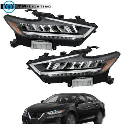 For 2022-2023 Nissan Maxima Headlight LED Driver&Passenger Side Black Clear Lens
