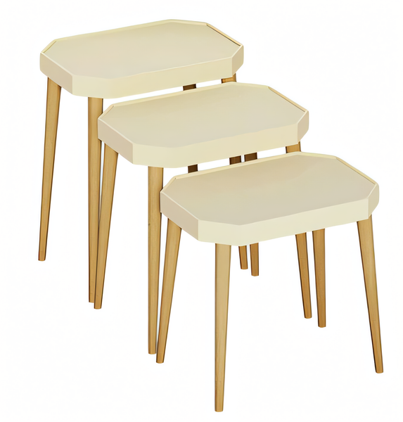Beistelltisch Holz Beige Elegant Modern-image