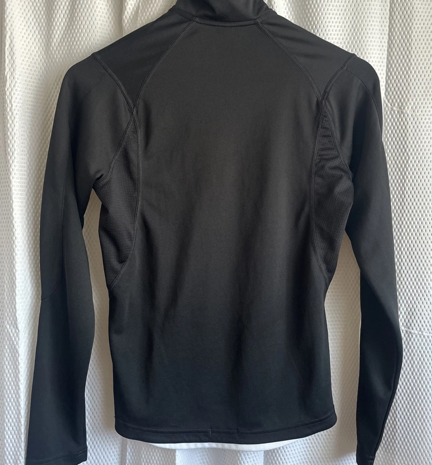 Adidas Women's 1/4 zip Small Sport Perf black/white 3 stripe Top - See NOTES!!! - Image 4 of 4