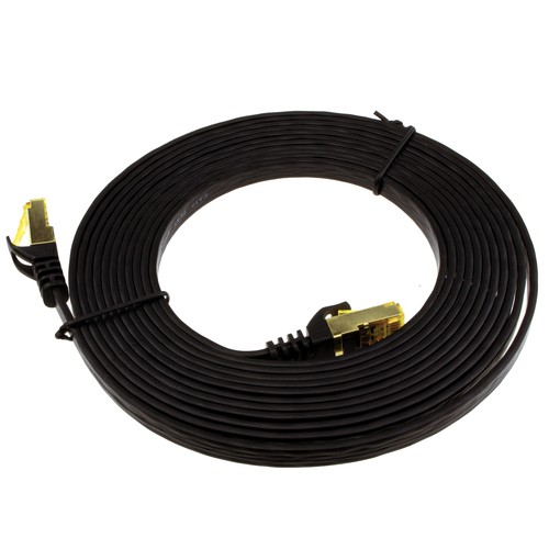 FLAT CAT7 FTP Shielded 600MHz 10Gbps Ethernet LAN High Speed Cable RJ45 Lot GOLD - Afbeelding 19 van 31