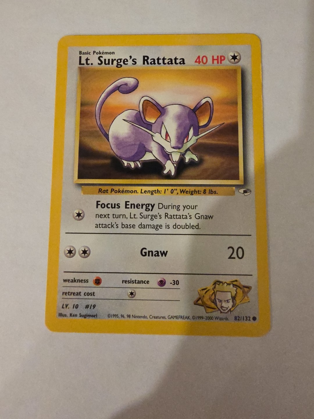 Lt. Surge's Rattata 082/132 Pokemon TCG Gym Challenge Unlimited LP