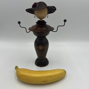 Caroline Harkness Turned Wood Earring Display Stand HGTV Little Women Hand Made