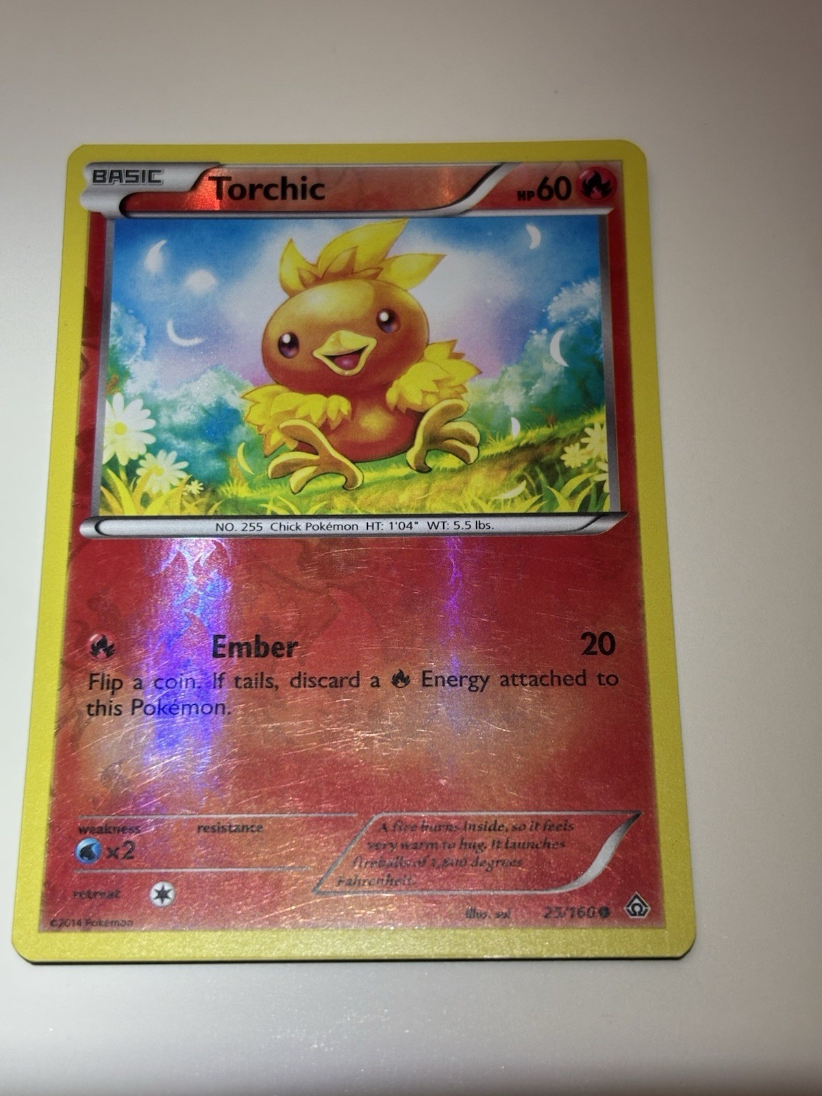 2014 Pokemon XY Fire Primal Clash 25/160 Torchic Reverse Holo Foil LP Light Play