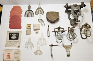 Vintage Dental Lab Tools Lot 16+ Gysi Simplex Articulator Denture Flask Trays 