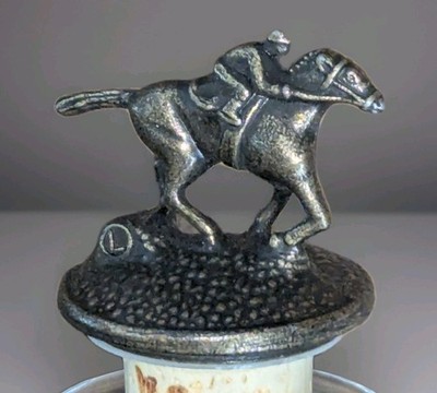 BLANTON'S Bourbon Stopper ''L'' Horse Jockey Bottle Topper Collectible Whisky Cork