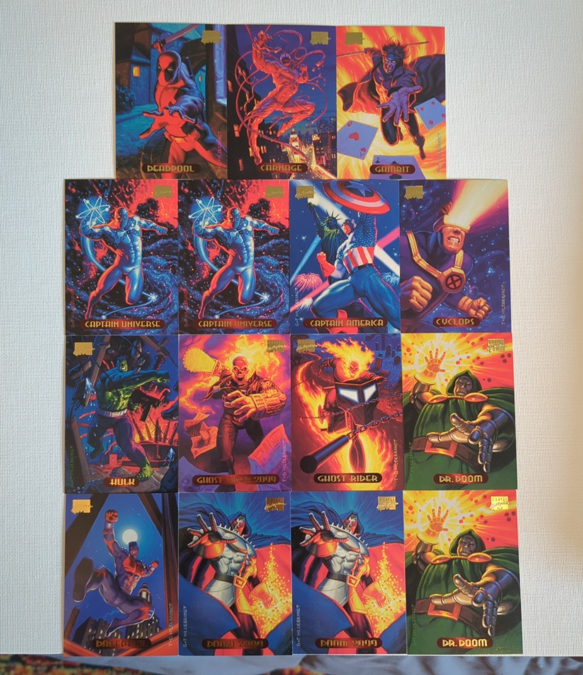 1994 Marvel Masterpieces Lot of 51 Near Mint - Alternating Logos - Hildebrandt