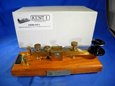 Rare "ITU" Kent Brass Morse Code Hand Straight Key Tapper CW QRP in BOX! (NICE!)