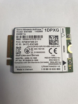 4G LTE WWAN Karte Sierra Wireless AirPrime EM7455 Dell DW5811e 1DPXG
