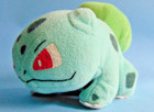 A vintage 4" 1990s Pokemon Hasbro bean bag plush BULBASAUR figure. Made in China