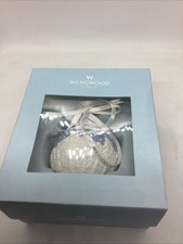 Blue Wedgwood Jasperware Ball "Sleigh Ride" Christmas Ornament w/ Box