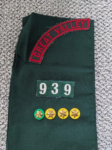Vintage Girl Scouts Sash 70s w/ Merit Badges Patches Pins - Picture 3 of 7