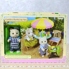 Sylvanian Families Garden Barbecue Set Cream Cat Father