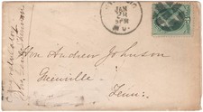 Envelope Docketed in Andrew Johnson's Hand - Sent by William T. Sherman's Wife